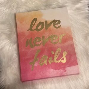 Love Never Fails Watercolor Canvas